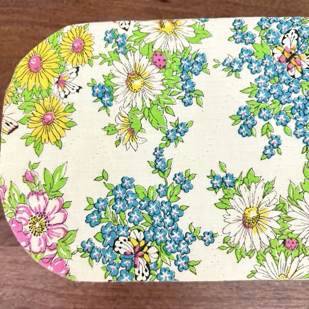 Vintage Floral Fabric Covered Trinket Box Vanity Storage Lidded Cottagecore 14
